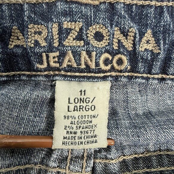 Arizona Jeans Womens 11 Long Y2K Low Rise Straight‎ Leg Blue Stretch Denim 32x33 - Picture 3 of 8